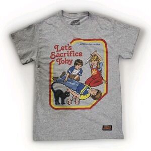 Steven Rhodes Let's Sacrifice Toby T-Shirt Adult M Gray Funny Graphic‎ Tee Retro